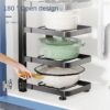 Étagère à pots en acier inoxydable multi-niveaux et réglable pour ustensiles de cuisine
