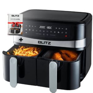 Blitz - 12en1 Air fryer Intelligante à double panier 10 Quart avec fonction Smart Vortex et Puissance de 2600W par panier ( USA Quality)