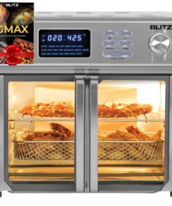 BLITZ GMAX Air Fryer et Four  double portes XXXL avec 4 Accessoires et Puissance de 2600W (USA Quality)