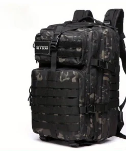 Sparta BearBags – Sac À Dos De Camping Et Randonnée Tactique 45L Avec Grande Capacité Et Absorption Des Chocs - Sparta-Noir Camo