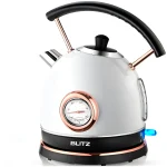 Blitz® -  3en1 Bouilloire Électrique Rétro 1,8L 1500W en INOX avec Thermostat Intelligent et Lumière LED chic