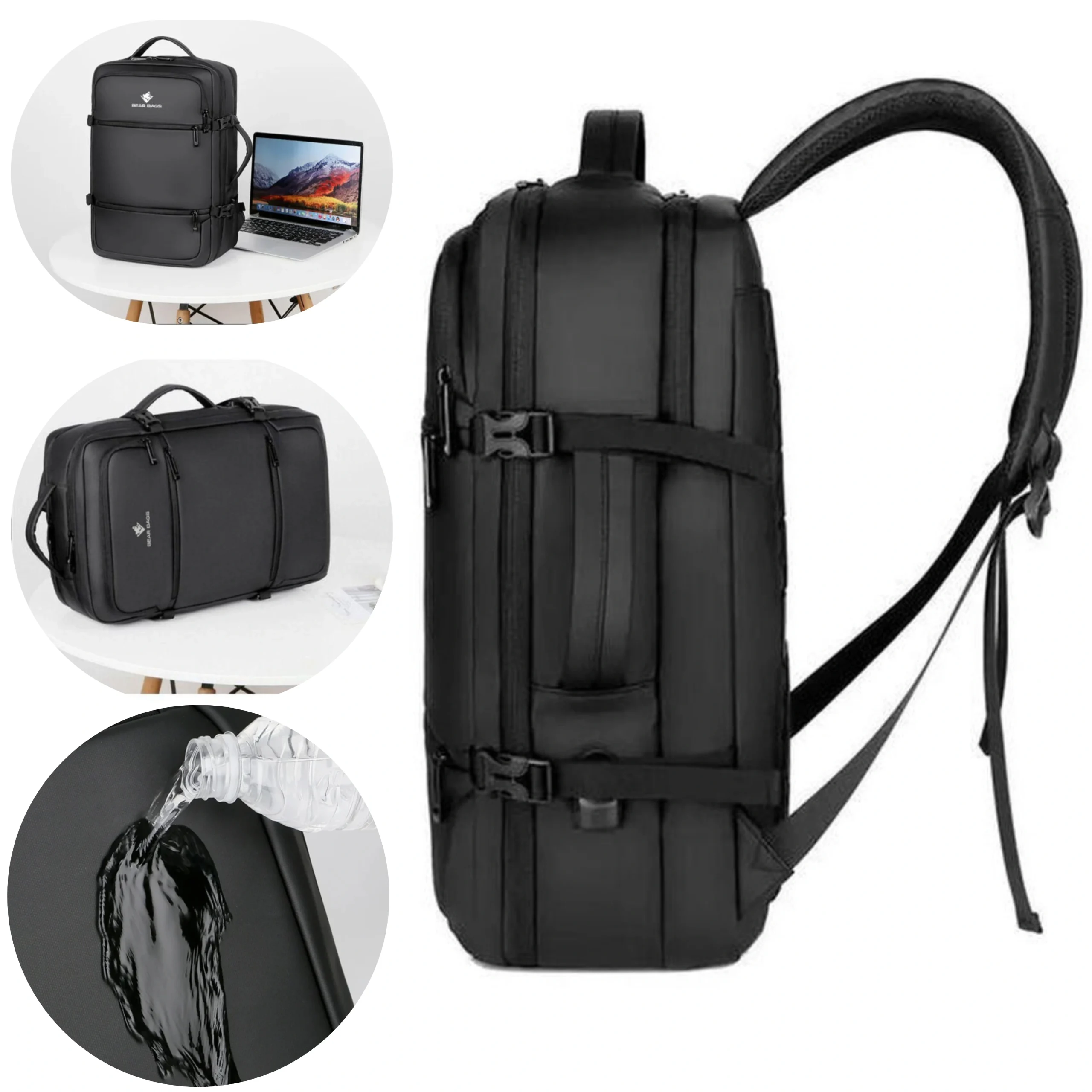 Guardian BearBags® – Sac À Dos 4-En-1 Étanche Pour Ordinateur Portable Avec Chargement USB Pour Voyage