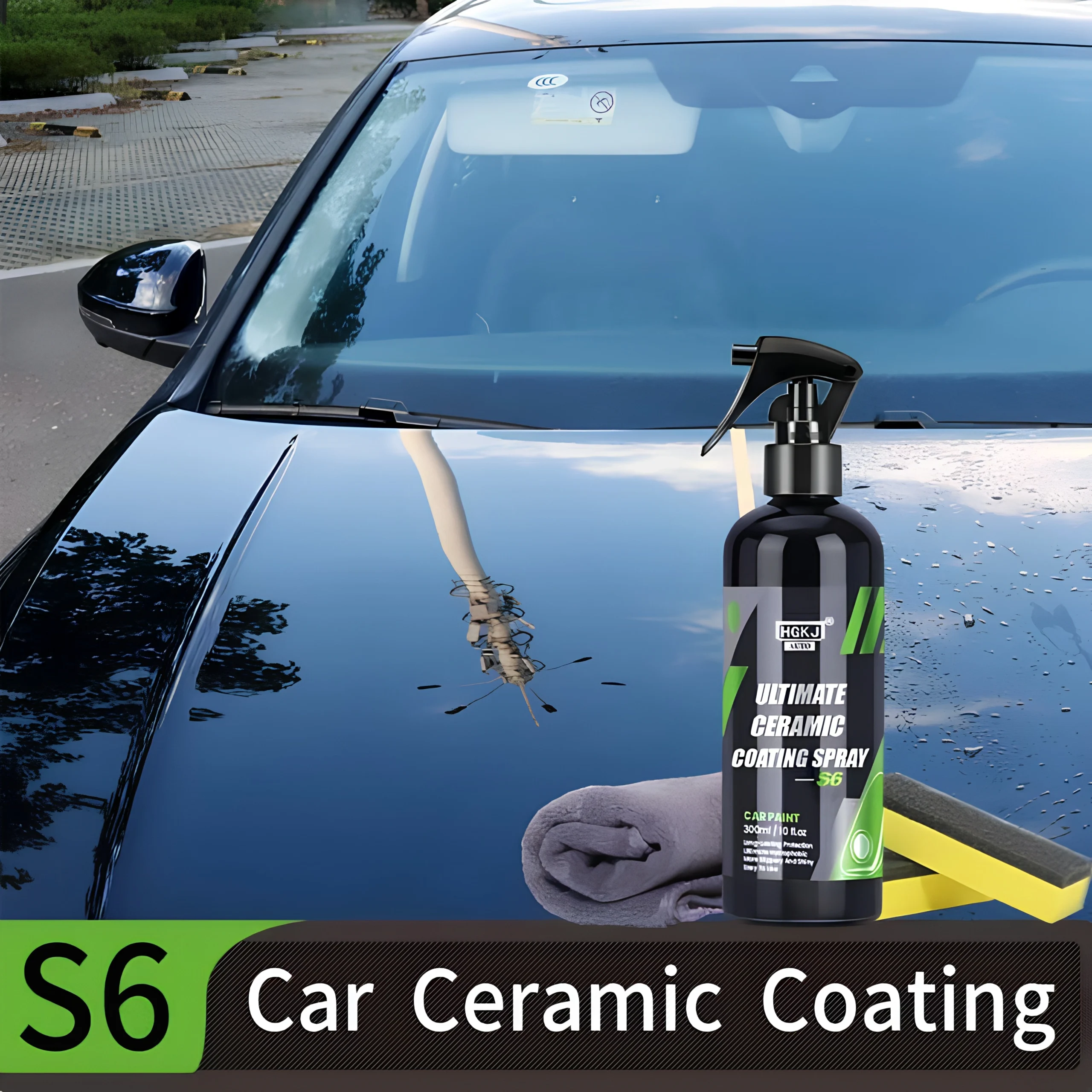 HGKJ® S6 - Revêtement céramique rapide - Nano Crystal Hydrophobe imperméable pour voiture contre la rouille, rayures