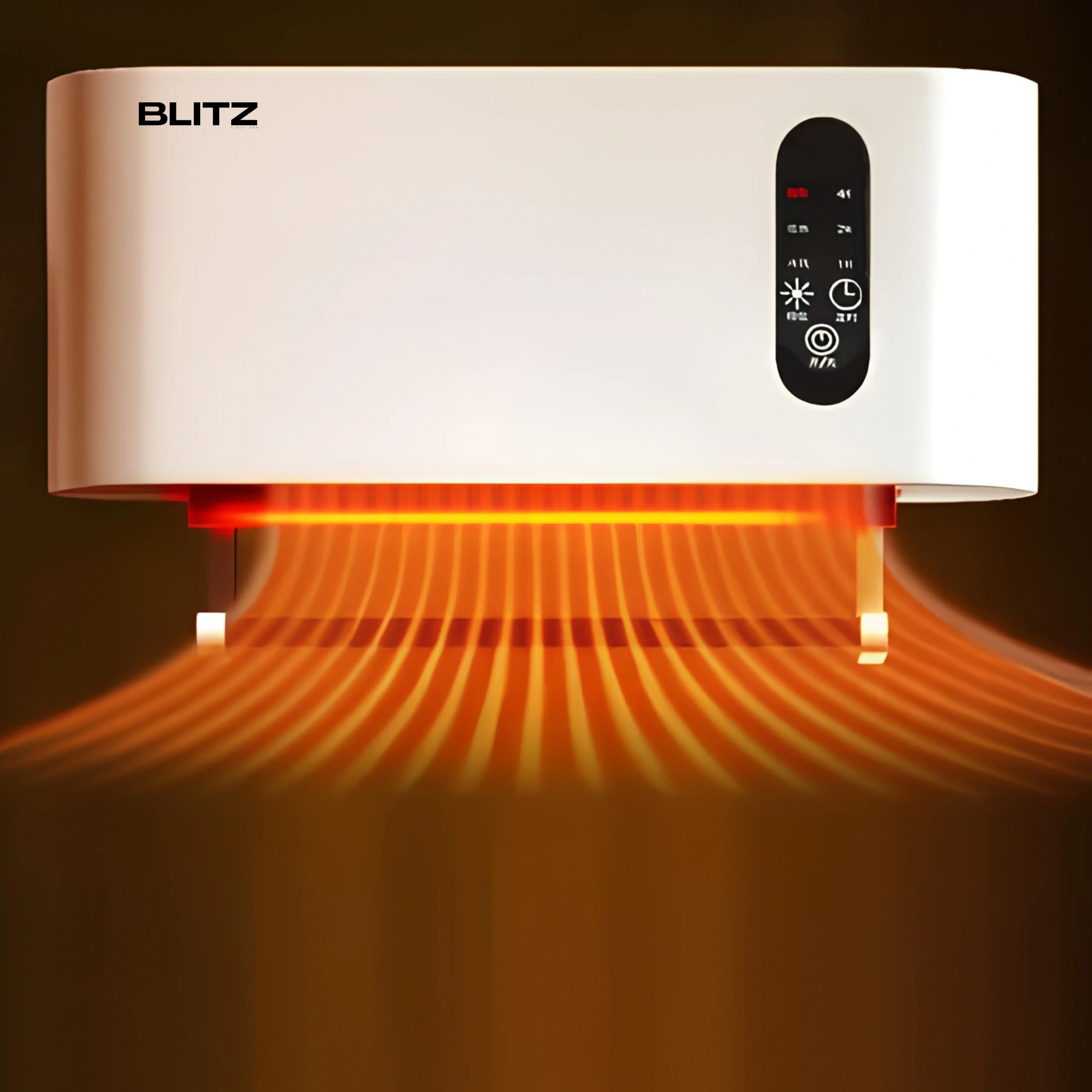 Blitz Chauffage Mural Électrique 2000W Multifonction Compact et Étanche pour Salle de Bain et Maison