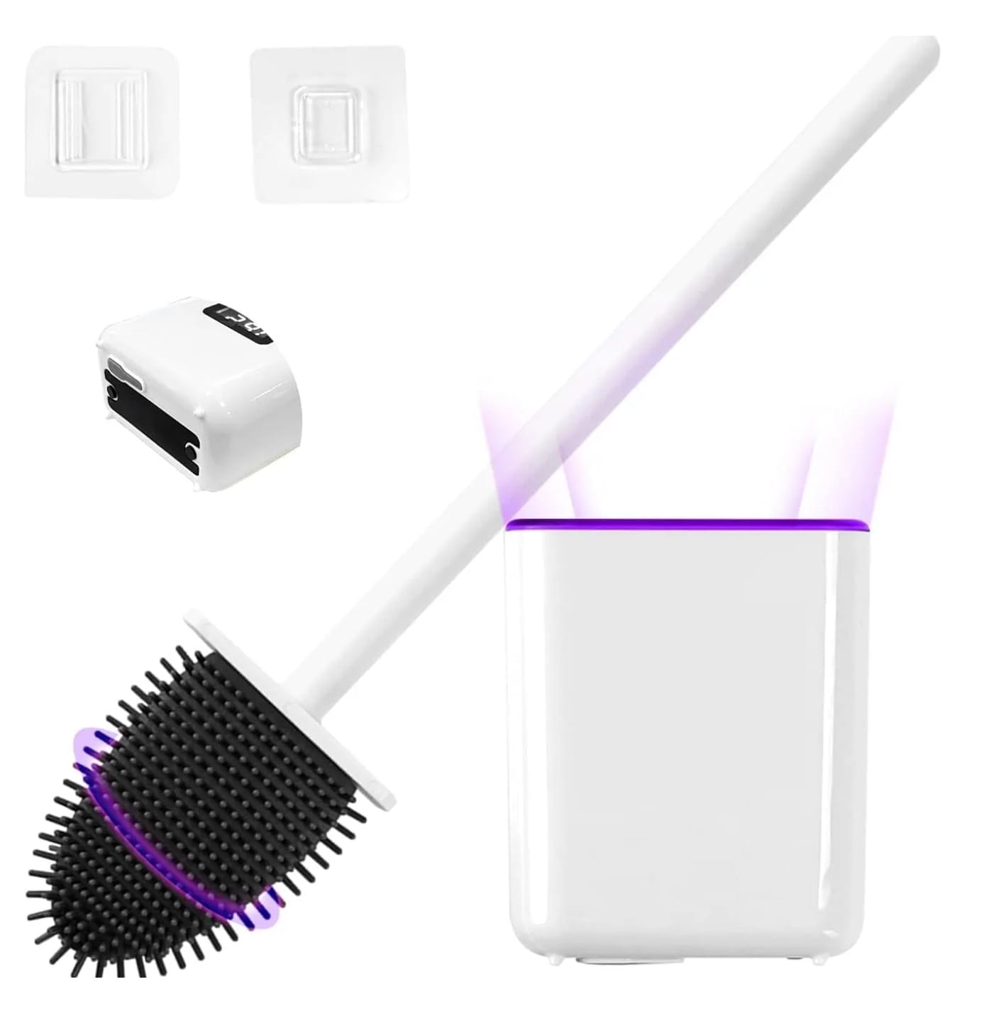 3en1 Brosse de Toilette en Silicone avec Support Mural Hygiénique et Moderne