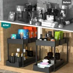 Organisateur Sous Évier 2 Niveaux Avec Tiroirs Coulissants – Rangement Cuisine & Salle De Bain Multifonction