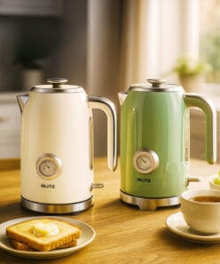 Blitz® - Bouilloire Électrique Rétro En Acier Inoxydable À Ébullition Rapide De 2200 W Et Capacité De 1,7L