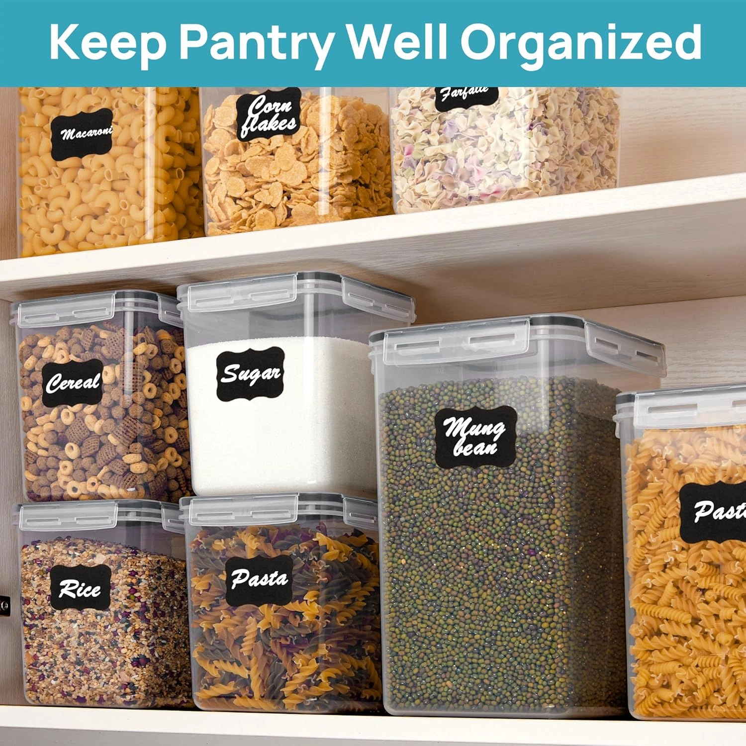 Blitz - Set 10 Boîtes de Conservation Alimentaires Étanches Et Sans BPA Pour Cuisine & Placards