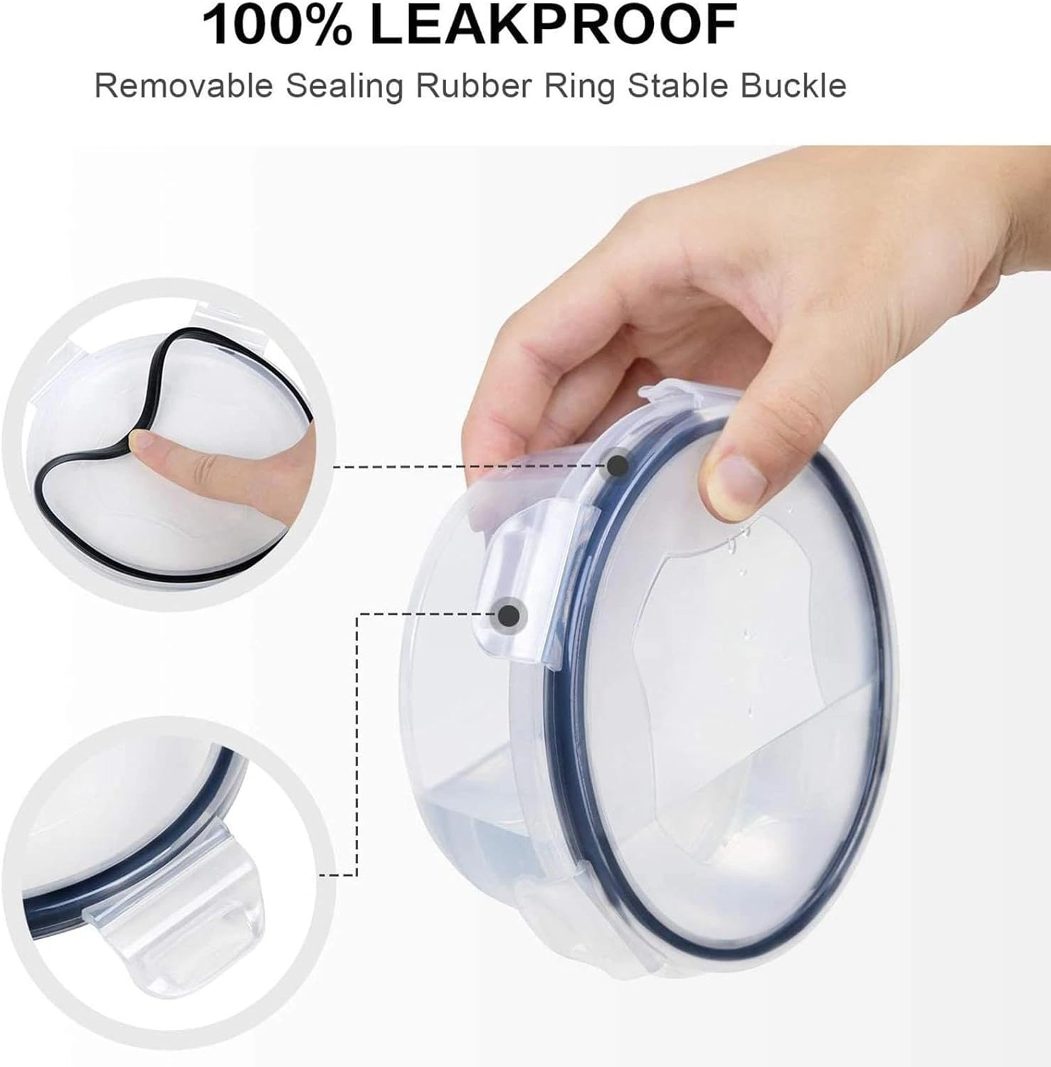 Blitz - Lots de 48 pcs Boîtes de Rangement Réfrigérateur Alimentaire Transparent Cuisine & Placards (24 Boîtes + 24 Couvercles)