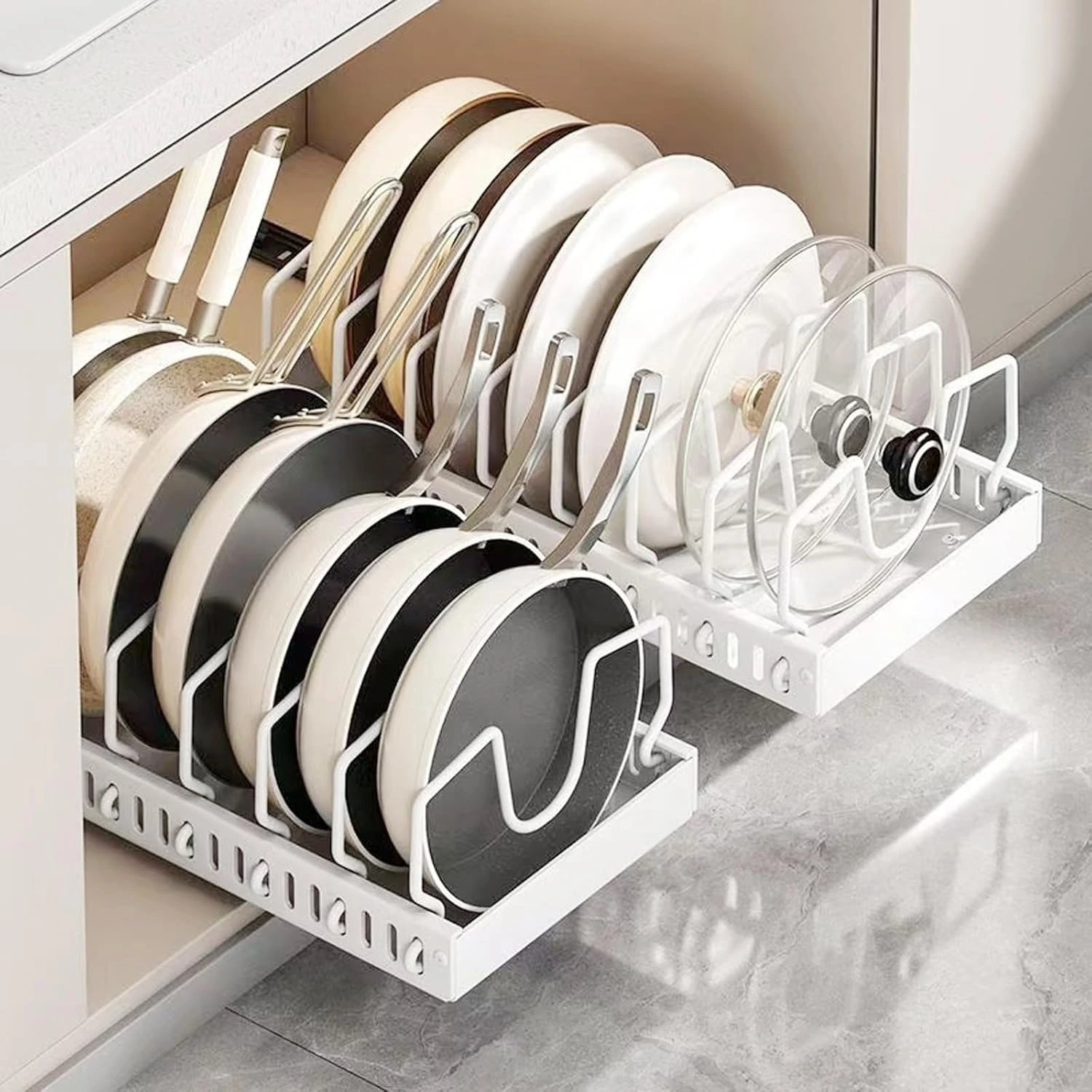 BNBR-12- 4en1 Organisateur Coulissante en INOX avec 8 séparateurs réglables
