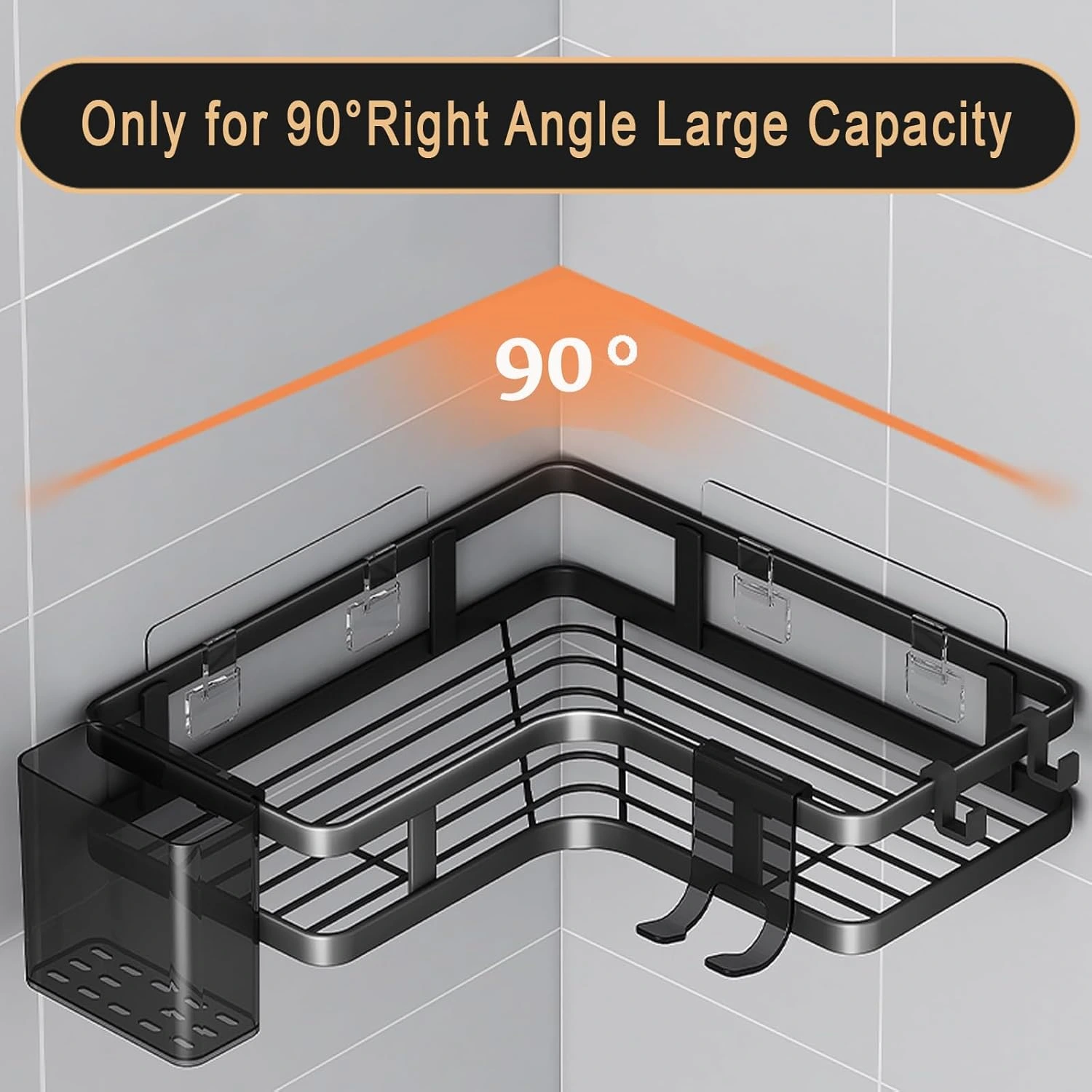 BNBR-9- 9en1 Set de 2 Étagères douche d'angle sans perçage INOX rangement salle de bain