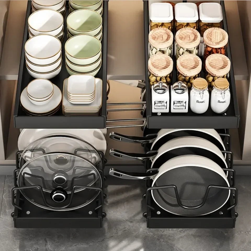 BNBR-12- 4en1 Organisateur Coulissante en INOX avec 8 séparateurs réglables
