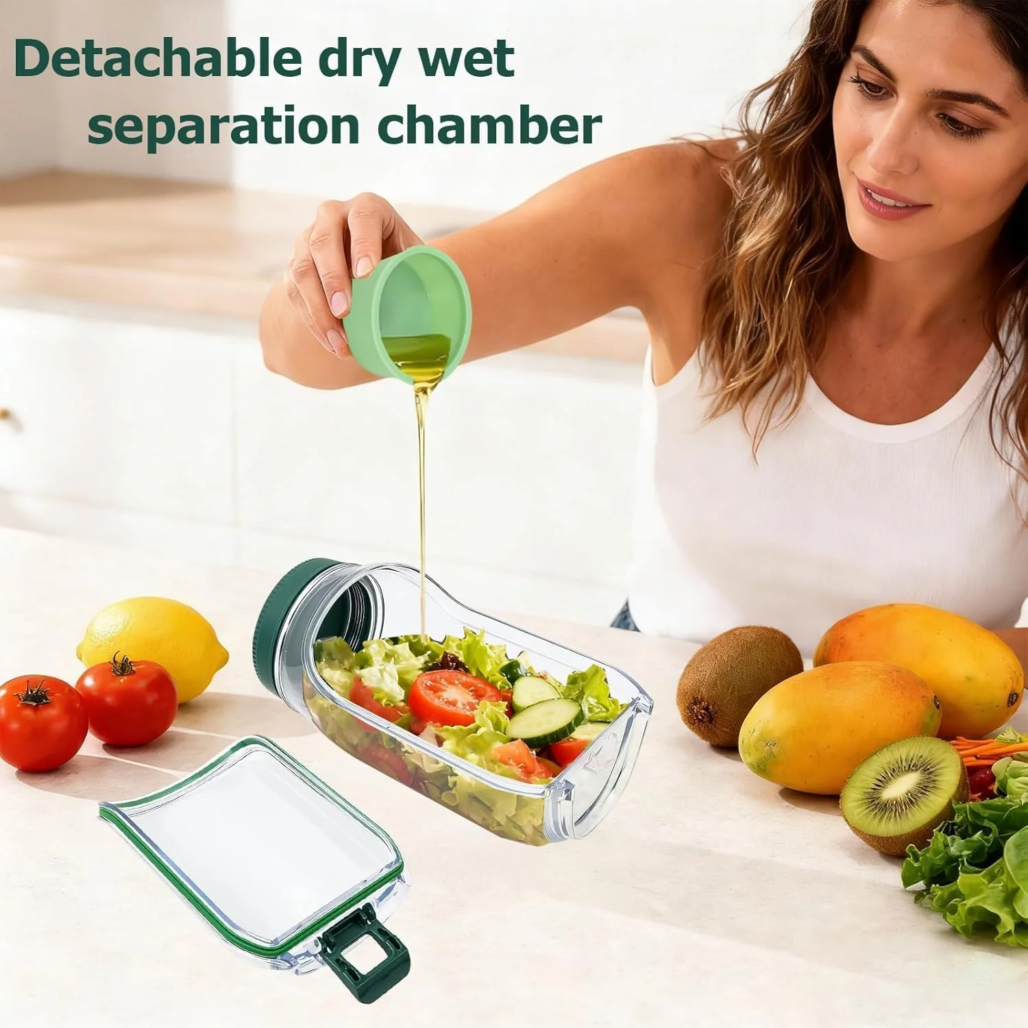 3en1 Lunch box fraîcheur pour repas sains et salades croustillantes
