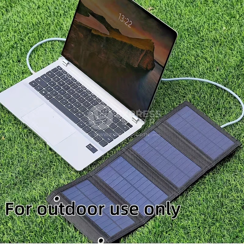 5en1 Panneau Solaire Portable Pliable 4 Volets avec USB – Chargeur Solaire Haute Puissance