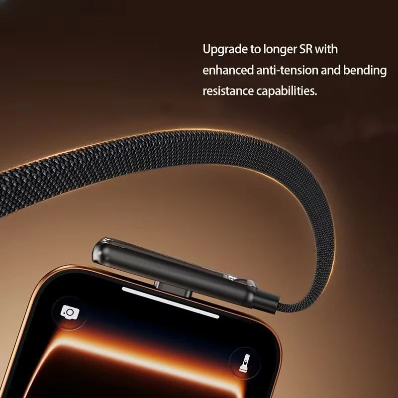 2en1 Câble de Charge Rapide 240W (1,5m) avec Support Pliable Intégré – Cordon Robuste pour Smartphones et Tablettes