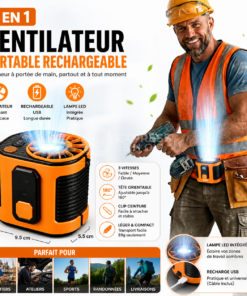 3en1 Ventilateur de taille portable rechargeable pour travailleurs et sportifs