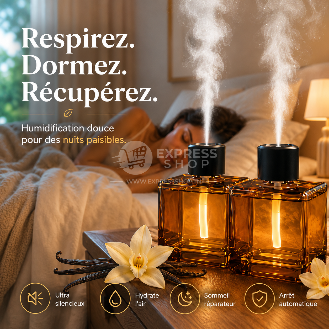BLITZ- Humidificateur d’Air Et Diffuseur d’Arômes Huiles Essentielles 500 ml Rechargeable & Portable