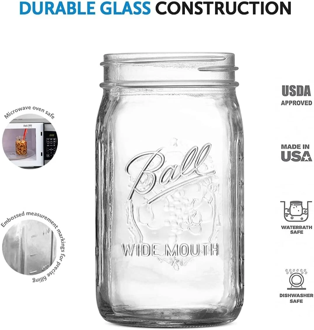 12 Boîtes De Stockage Mason Jar En Verre Hermétique 480 ml Multifonction Haute Qualité