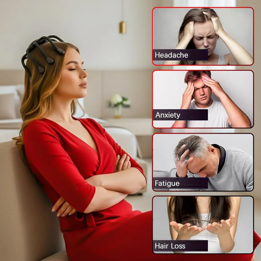 5en1 Masseur de tête  Rechargeable pour soulager les migraines